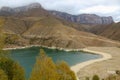 Bylym reservoir in the late autumn, Caucasus mountains, Elbrus region, Russia Royalty Free Stock Photo