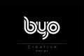 BYO Creative Unique Modern Letter Logo Design Royalty Free Stock Photo