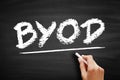 BYOD Bring Your Own Device - policy that allows employees in an organization to use their personally owned devices for work-