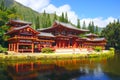 Byodo-In Buddhist Temple in Valley of the Temples, Kaneohe, Oahu