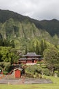 Byodo-In Japanese Buddhist Temple in O`ahu, Hawaii Royalty Free Stock Photo