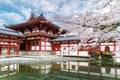 Byodo-in Temple in Uji, Kyoto, Japan during spring. Cherry blossom in Kyoto, Japan Royalty Free Stock Photo