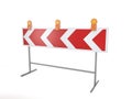 Bypass barrier with red warning lamps 3d illustration Royalty Free Stock Photo