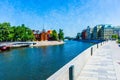 Bypass canal of Moscow river Royalty Free Stock Photo