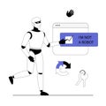 Bypass captcha, Anti captcha, Solving service. Robot clicking on captcha - I\'m not a robot. Vector illustration