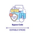 Bypass code concept icon