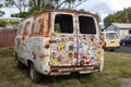 Byron Bay, Australia - February 5, 2014: Backside view of old grungy minivan