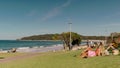 BYRON BAY, AUSTRALIA - NOV 3 2021: afternoon view of apex park and main beach