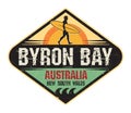 Byron Bay, Australia - surfer sticker, stamp or sign desig Royalty Free Stock Photo