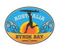 Byron Bay, Australia - surfer sticker, stamp or sign design