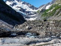 Byron Glacier is located near Portage Glacier in Girdwood, Alaska.