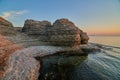 Byrums Raukar - spectacular rock towers at the shore of the island Oeland, Sweden