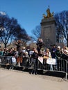 Columbus Circle, USS Maine National Monument, March for Our Lives, NYC, NY, USA Royalty Free Stock Photo