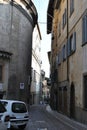 Bystreet of the old town in Bergamo Royalty Free Stock Photo