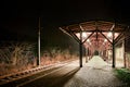 Bystrzyca Klodzka, a railway station illuminated at night