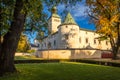 The Bytca castle with park in autumn colors, Slovakia Royalty Free Stock Photo