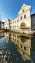 Bytca castle with reflection in water, Slovakia Royalty Free Stock Photo