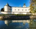 Bytca castle with reflection in water, Slovakia Royalty Free Stock Photo