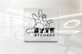 Byte records 29744 on glossy office wall realistic texture