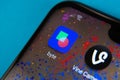 Byte and Vine apps in the corner of smartphone. Byte is the sequel to Vine app and potential competitor to TikTok