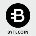 Bytecoin BCN criptocurrency black and white vector logo Royalty Free Stock Photo