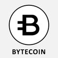 Bytecoin BCN criptocurrency black and white vector logo