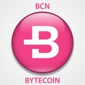 Bytecoin Coin cryptocurrency blockchain icon. Virtual electronic, internet money or cryptocoin symbol, logo Royalty Free Stock Photo