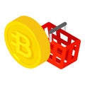 Bytecoin cryptocurrency icon, isometric style Royalty Free Stock Photo