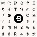 bytecoin icon. Crepto currency icons universal set for web and mobile