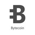 Bytecoin icon for internet money. Crypto currency symbol.