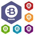 Bytecoin icon, simple style