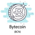 Bytecoin outline coin Royalty Free Stock Photo