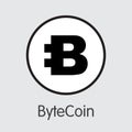 ByteCoin - Cryptocurrency Logo. Royalty Free Stock Photo