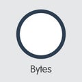 Bytes - Blockchain Cryptocurrency Graphic Symbol. Royalty Free Stock Photo