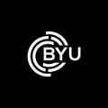 BYU letter logo design on black background. BYU creative initials letter logo concept. BYU letter design Royalty Free Stock Photo