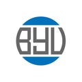 BYU letter logo design on white background. BYU creative initials circle logo concept.