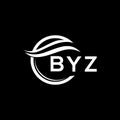 BYZ letter logo design on black background. BYZ creative circle letter logo concept. BYZ letter design