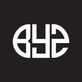 BYZ letter logo design on black background. BYZ