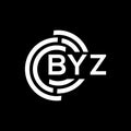 BYZ letter logo design on black background. BYZ creative initials letter logo concept. BYZ letter design