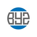 BYZ letter logo design on white background. BYZ creative initials circle logo concept.