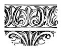 Byzantine Band or Acanthus leaf band Repeating Pattern vintage engraving