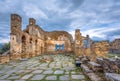 The byzantine basilica of Agios Achilios Saint Achilles, in Small Prespa lake, Greece. Royalty Free Stock Photo