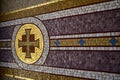 Byzantine cross mosaic on a wall Royalty Free Stock Photo