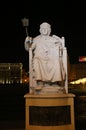 Byzantine Emperor Justinian Statue at night