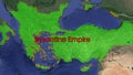 Byzantine empire inscribed map