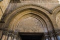 Byzantine facade and Immovable Ladder of Holy Sepulchre Church, Jerusalem.