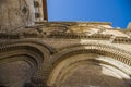 Byzantine facade and Immovable Ladder of Holy Sepulchre Church, Jerusalem.