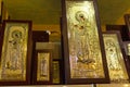 Byzantine icons at shop Kalabaka Greece Royalty Free Stock Photo