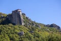 Byzantine miraculous monastery on the rock formation, Meteora, Greece. Mysterious hanging over rocks monasteries near Kalabaka