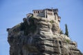 Byzantine miraculous monastery on the rock formation, Meteora, Greece. Mysterious hanging over rocks monasteries near Kalabaka